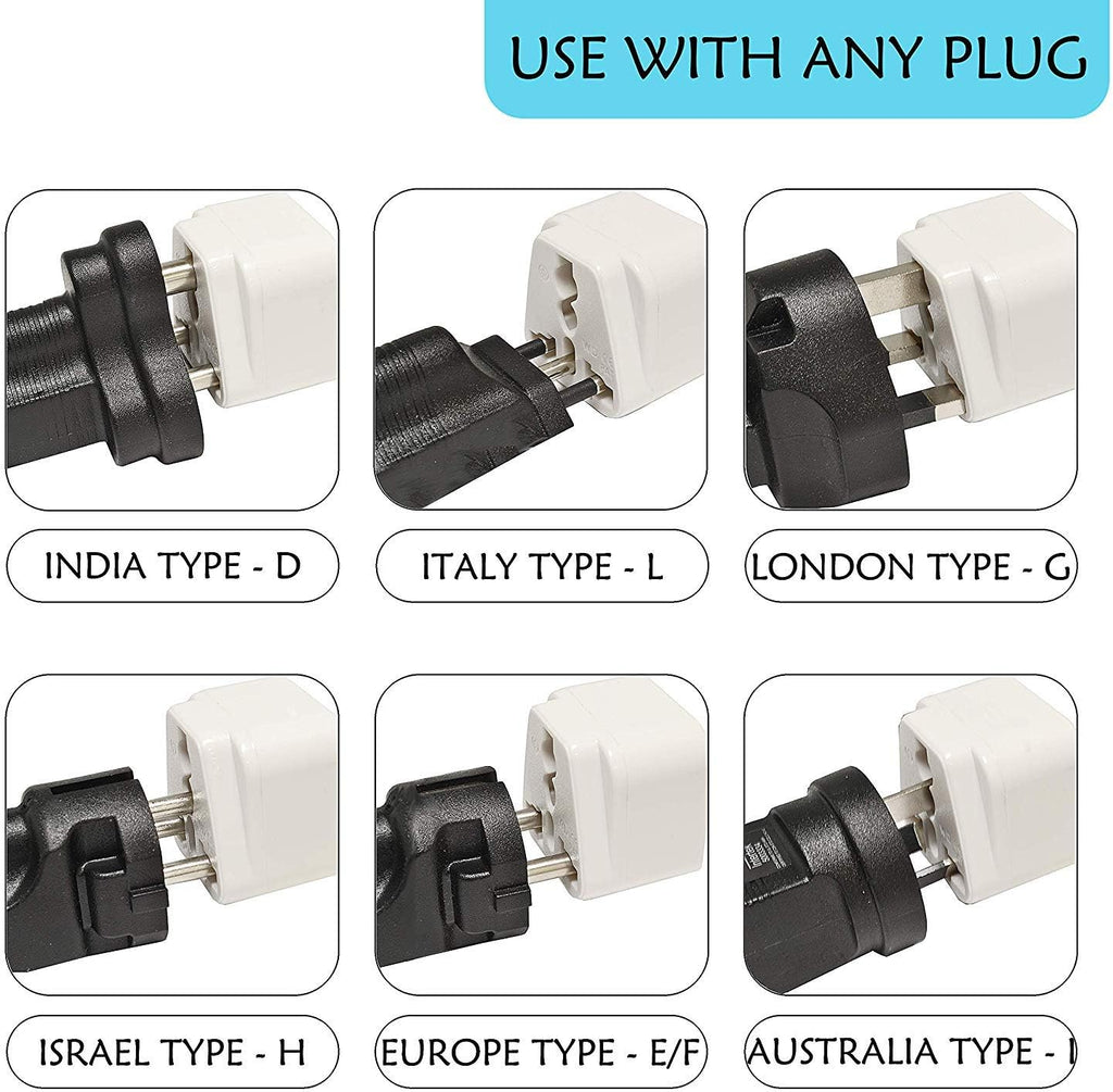 Ceptics Brazil Travel Plug Adapter (Type N) - 3 Pack [Grounded & Universal] (GP-11C-3PK)