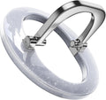 [2025 Newest] SUPERONE for Magsafe Ring Holder, Magnetic Phone Grip with Adjustable Stand, Removable Magnetic Accessories Only for iPhone 16/15/14/13/12 Series and Magsafe Case - Glitter Silver