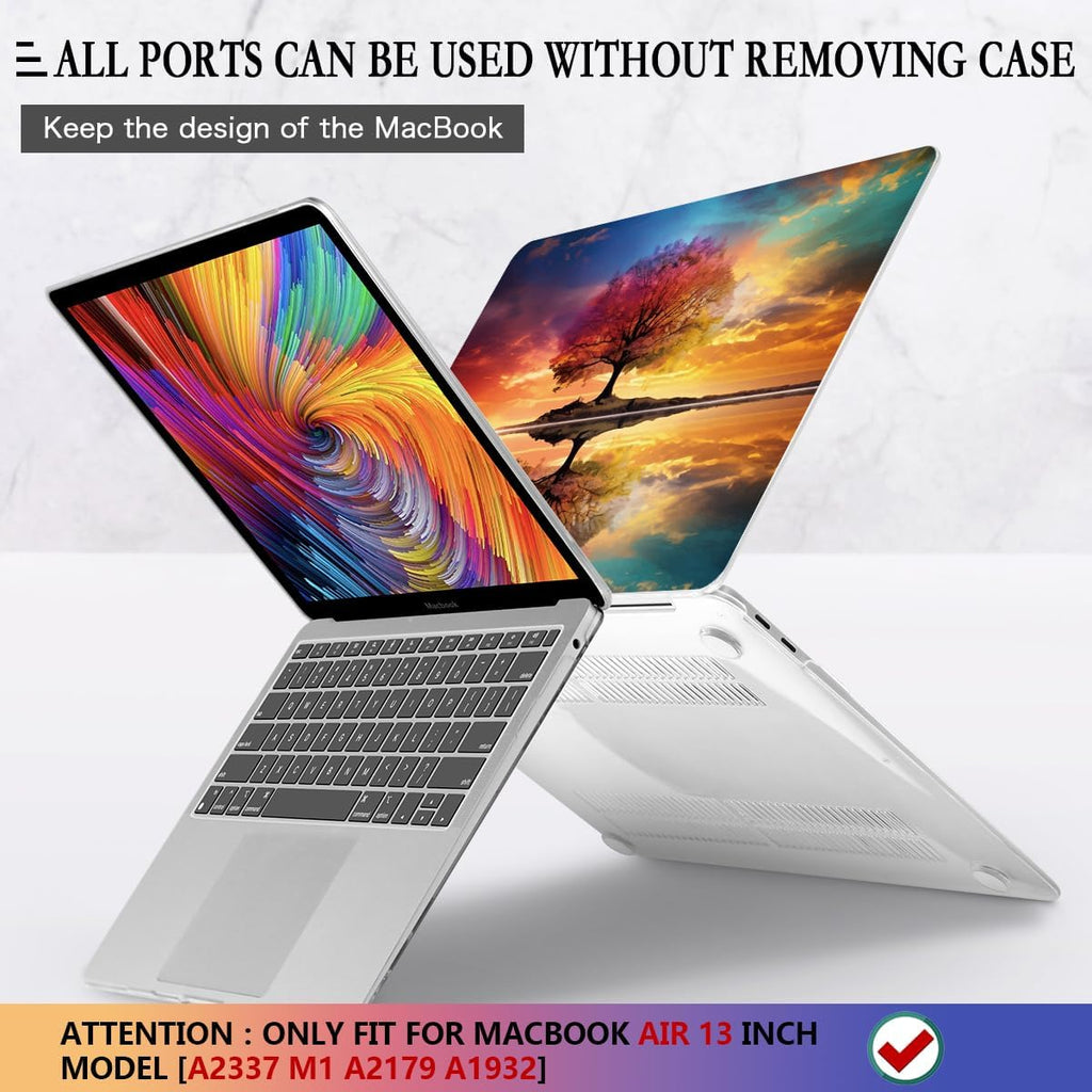 CISSOOK Compatible with MacBook Air 13 inch Case 2021, 2020-2018 Release Model M1 A2337 A2179 A1932, Protective Plastic Hard Shell Case Cover for MacBook Air 13-inch with Touch ID, Tree Landscape