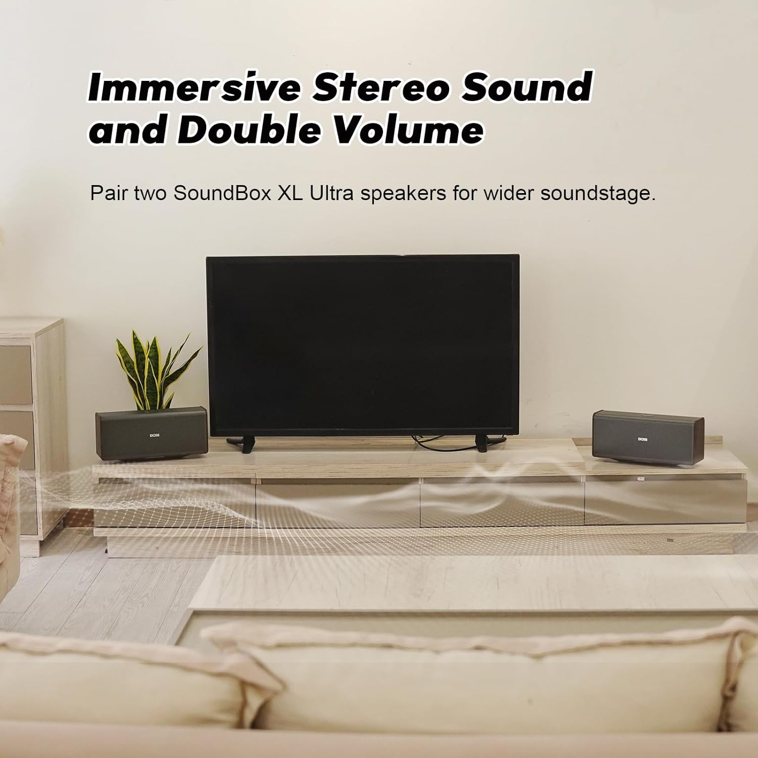 DOSS SoundBox Ultra Bluetooth Speaker with 2.1 Channel Audio, 80W Superior Sound with Deep Bass, Two DSP Technologies, 18H Playtime, BT 5.3, Wireless for Home, Office, Livingroom