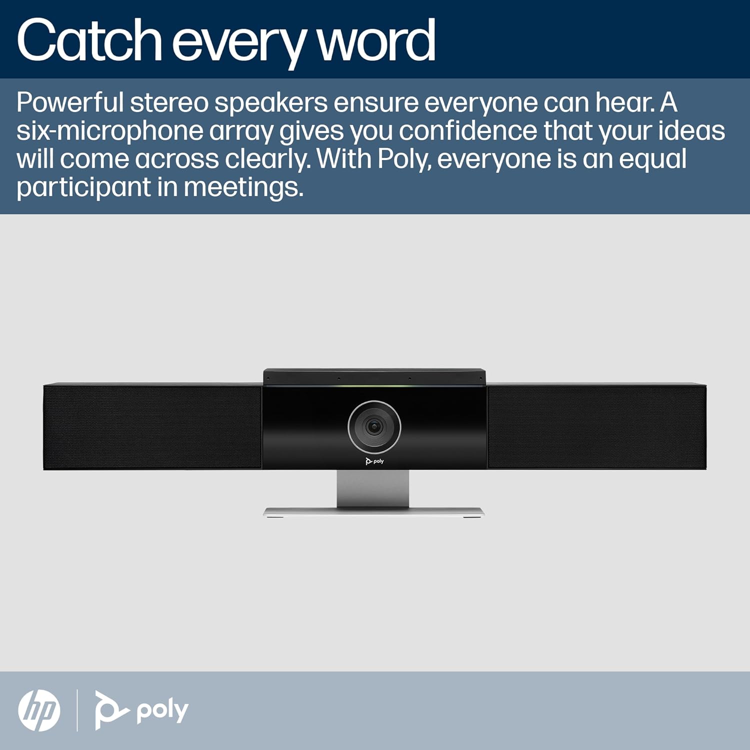 Poly Studio 4K USB Video Conference System (Plantronics) - Camera, Microphone, & Speaker Bar for Small & Medium Conference Rooms - Auto Framing & Tracking - Teams/Zoom Certified - Amazon Exclusive