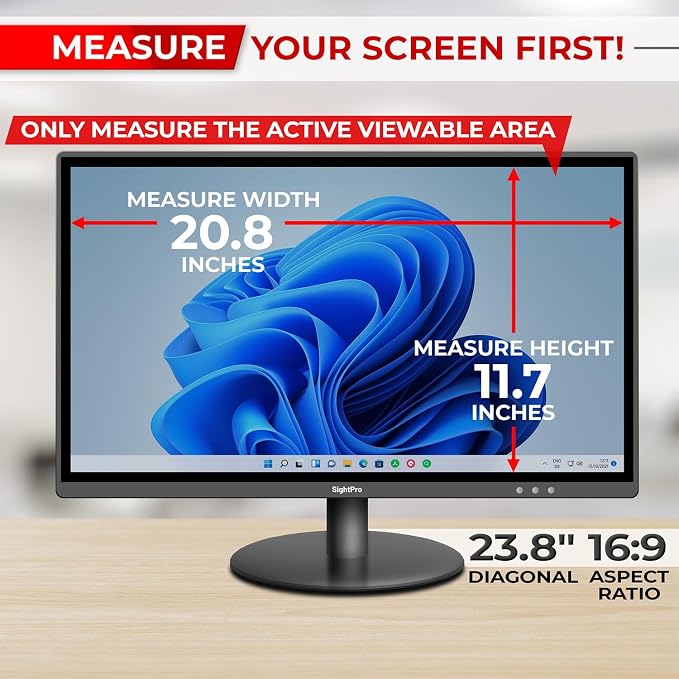 SightPro 23.8 Inch 16:9 Computer Privacy Screen Filter - Image 2