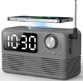 15W Fast Wireless Charger with Bluetooth Speaker and Alarm Clock Radio,4 in1 Wireless Charging Station for iPhone,Android Phones with FM Radio for Bedroom