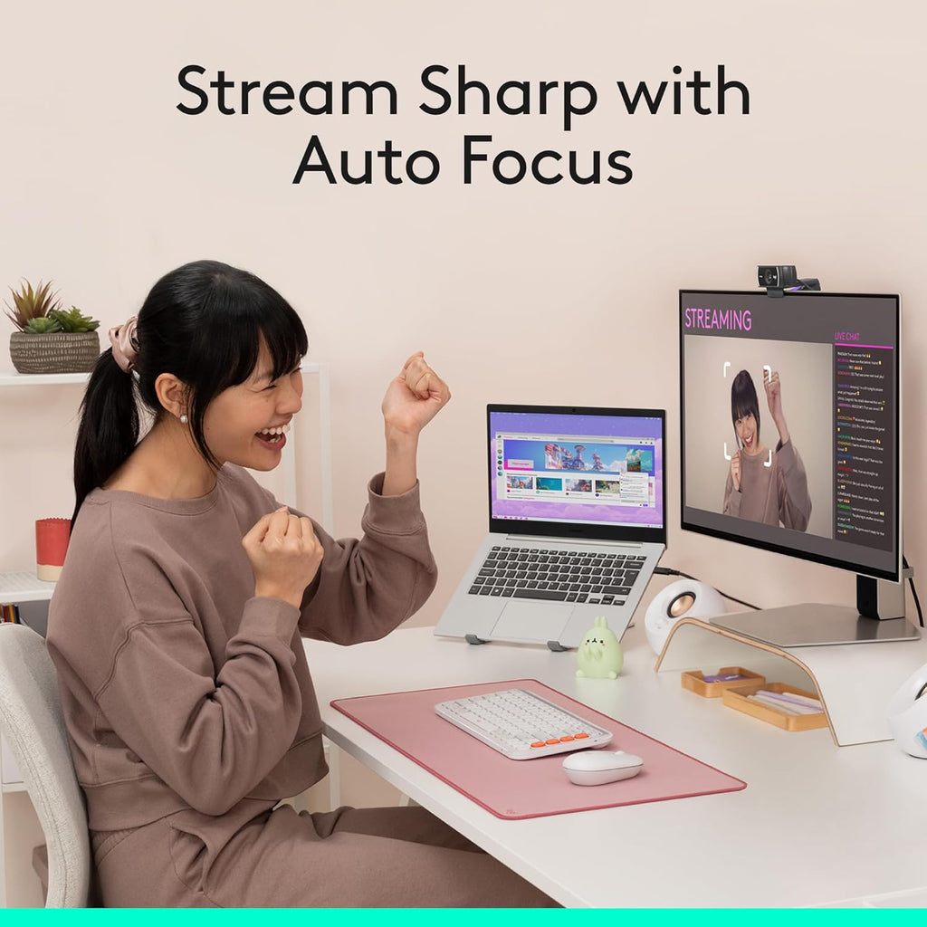 Logitech C922x HD Pro Webcam, Full HD 1080p/30fps Video, Clear Audio, HD Light Correction, PC Camera Webcam, Works with Skype, Zoom, Mac, Tablet - Black