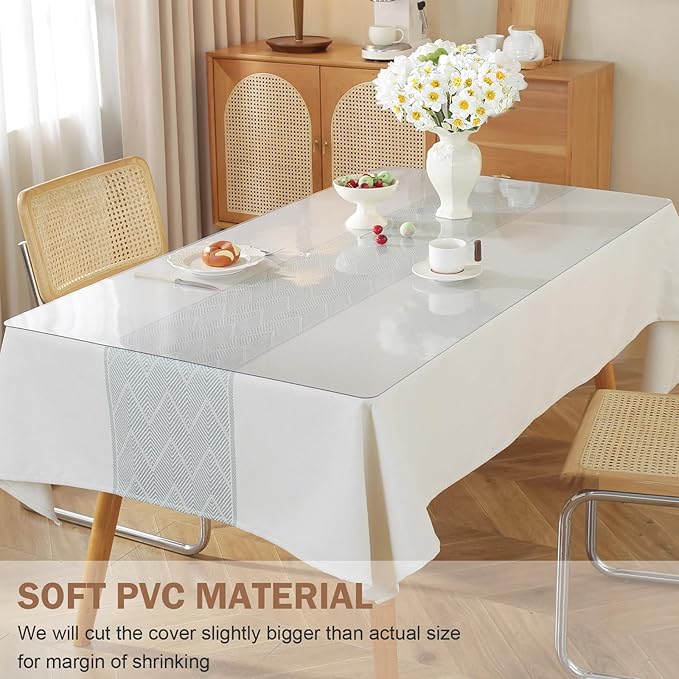 LovePads Clear Table Cover Protector, 54 x 96 Inch 2mm Thick Plastic Table Cover - Image 4