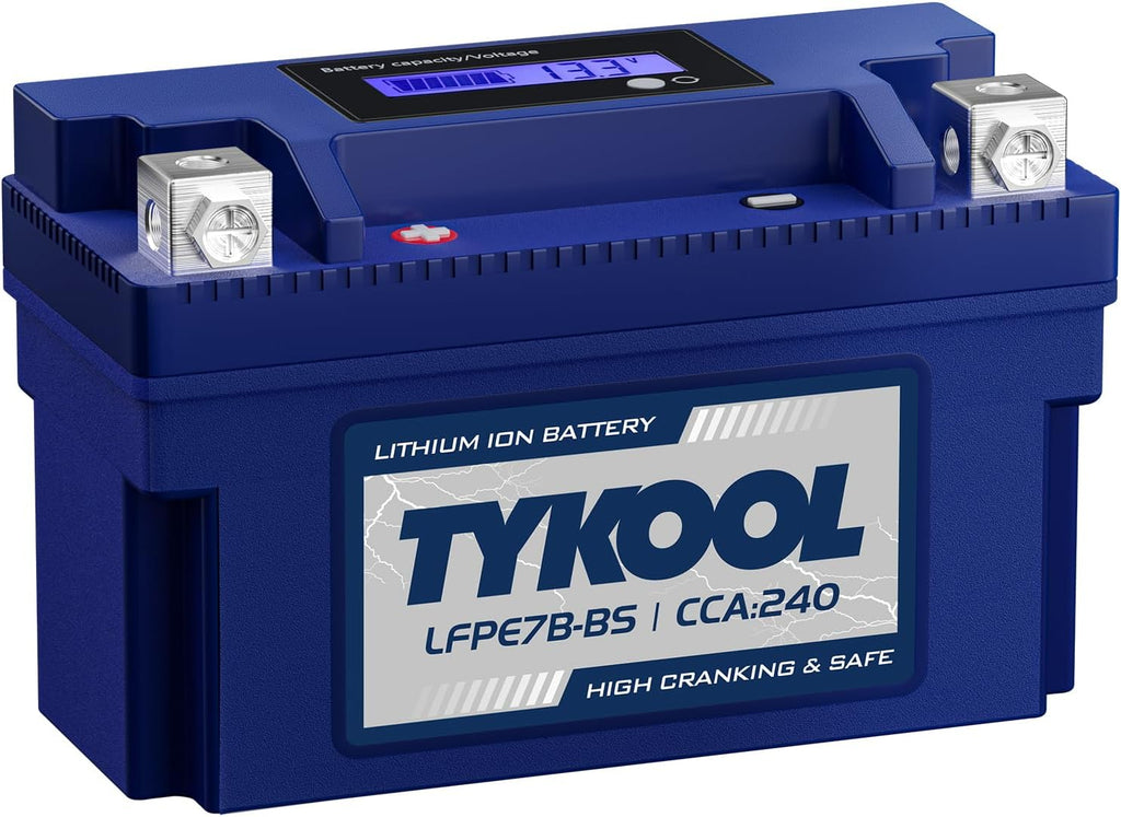 YT7B-BS 12V 4Ah 240CCA LiFePO4 Motorcycle Battery, Built in BMS, for Honda KTM Yamaha Harely, Lithium Ion Battery Fit Lawn Mower, Jet Ski, Motorboat，ATV, UTV, Scooter,Snowmobile