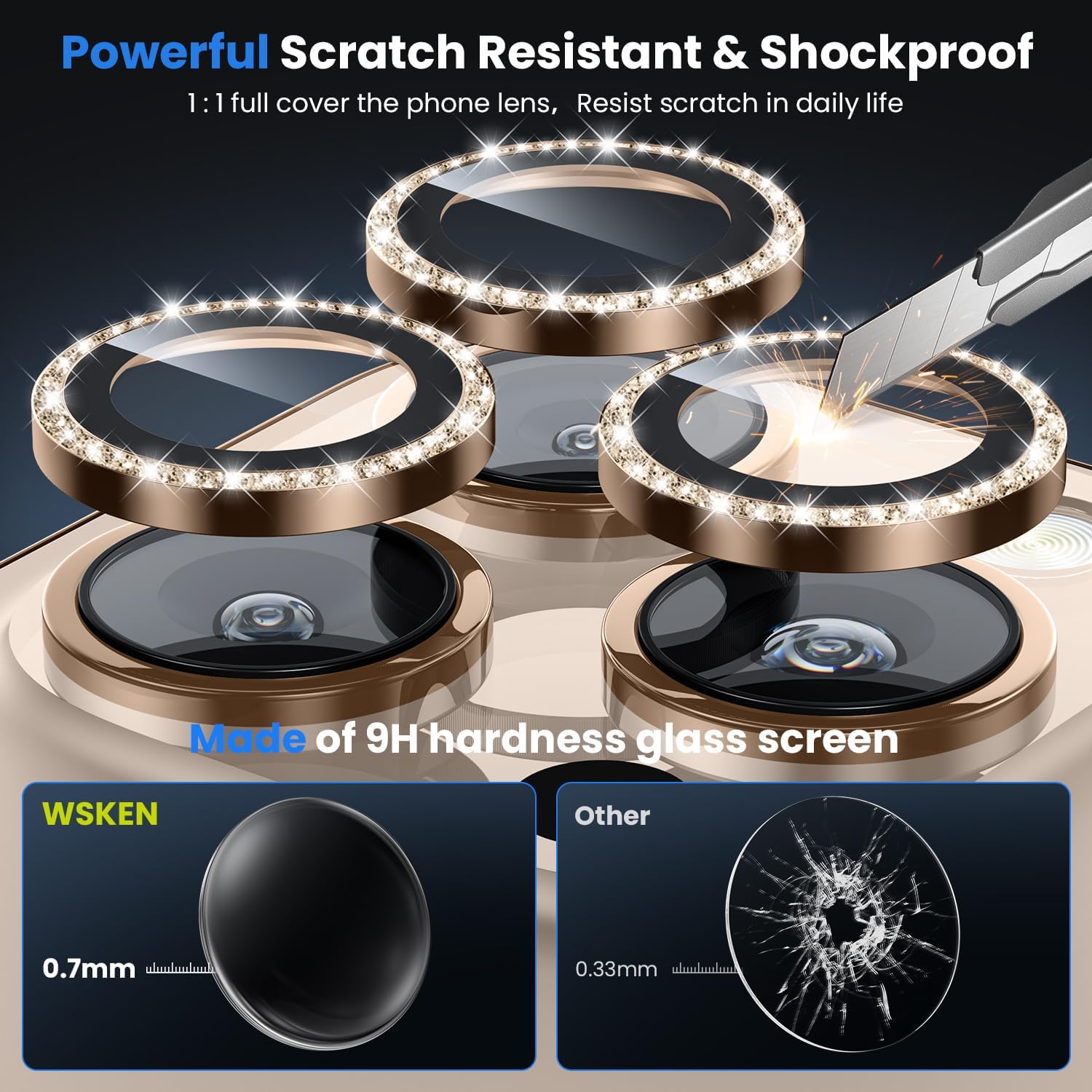WSKEN for iPhone 16 Pro/iPhone 16 Pro Max Camera Lens Protector - [Original Shooting Model] Shatterproof Ultra HD Tempered Metal Glass Camera Screen Protector Cover Film Accessories