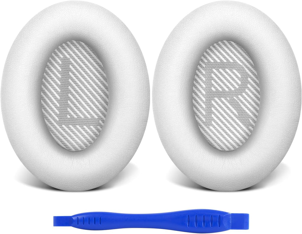 Link Dream Ear Pads for Bose Quiet Comfort 35 Soft Protein Leather Replacement Earpads Ear Cushions Ear Pad for Bose QC 35/25 / 15 QC2 / Ae2 / Ae2i / Ae2W / Sound Link/Sound True (White)