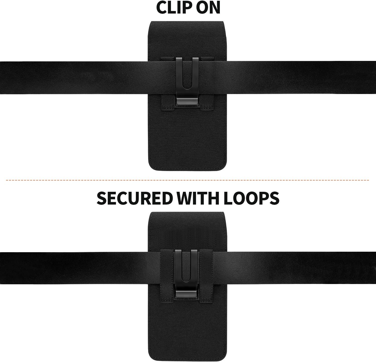 BECPLT Nylon for Galaxy S25 Ultra 5G S24/S23/S22/S21/S20 Ultra Belt Holster Black Cell Phone Holder Belt Clip Holster Case Phone Pouch