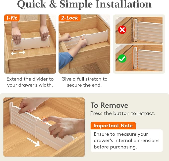 Lifewit 8 Pack 5" High Drawer Dividers - Image 5