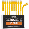 Everest Ultra Slim Cat6a Ethernet Patch Cables 10ft Yellow by EverestMediaSolutions