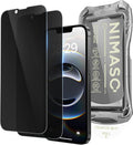 NIMASO for iPhone 16e/13 Pro/13/14 Screen Protector, 2 Pack Privacy Tempered Glass Screen Protector for iPhone 16e, 28°Anti-Spy, Automatic Dust Removal, Instant Installation (6.1 inches)