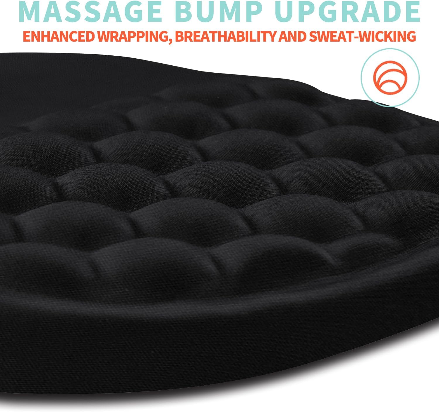 Ergonomic Mouse Pad Wrist Support with Memory Foam Massage Bulge, Carpal Tunnel Pain Relief Mousepad Wrist Rest for Mouse(12x8 inch, Black)