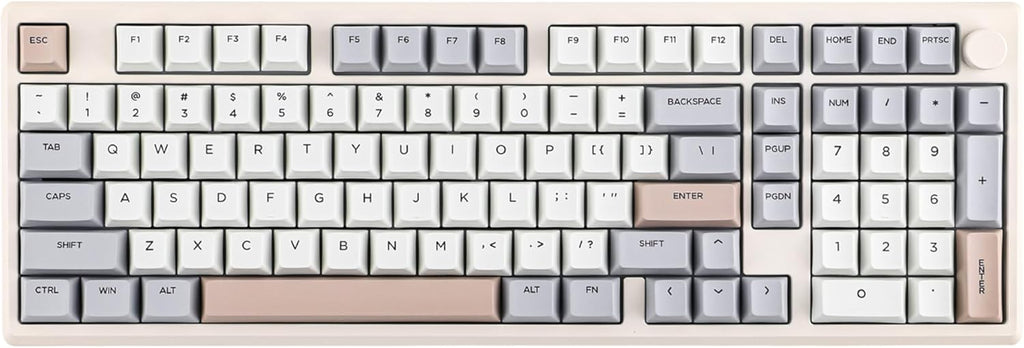 EPOMAKER Galaxy100 QMK/VIA Wireless Gaming Keyboard, Aluminum Shell, Bluetooth/2.4Ghz/USB-C, Pre-Lubed Hot-Swappable Linear Switches, NKRO, RGB Backlit (Creamy White, Marble White Switch)