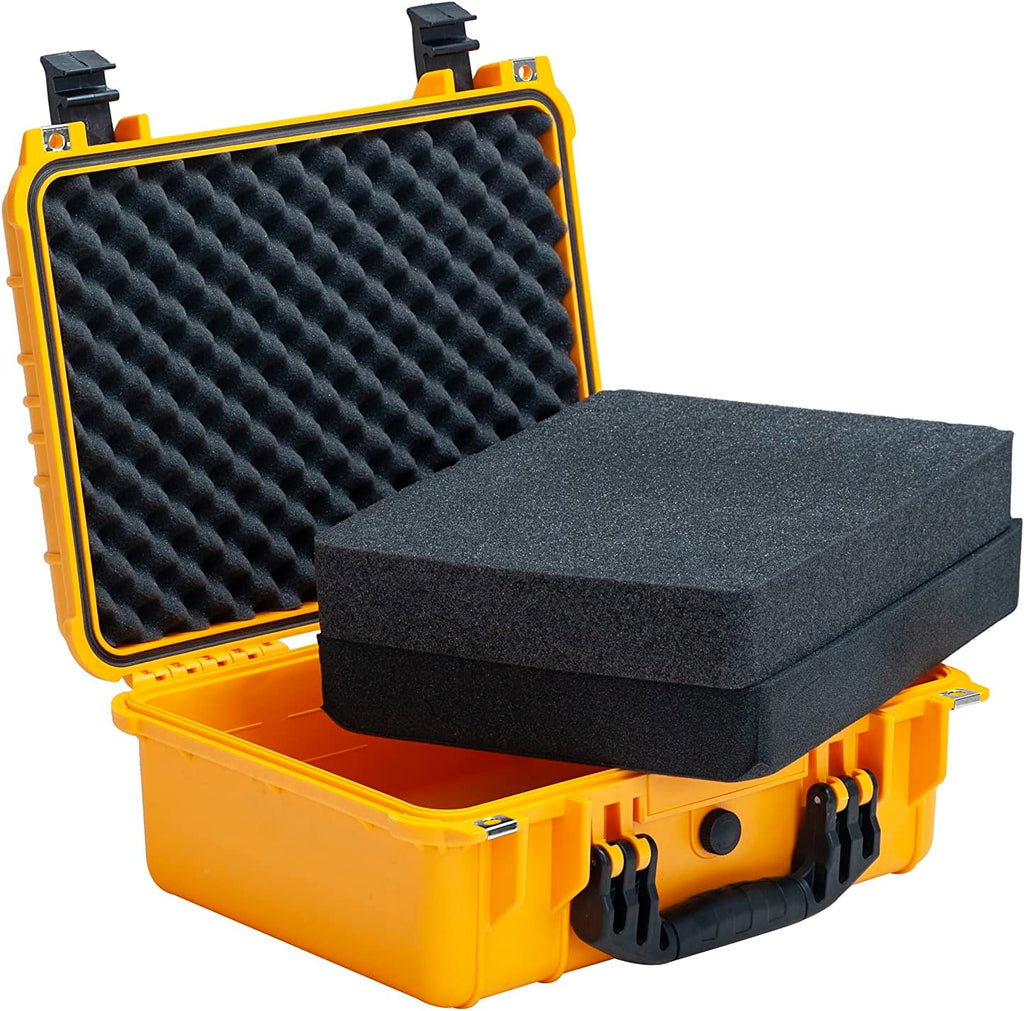 MEIJIA Portable All Weather Waterproof Camera Case With Foam,Fit Use of Drones,Camera,Equipments,Pistols,15.98x12.99x6.85inches