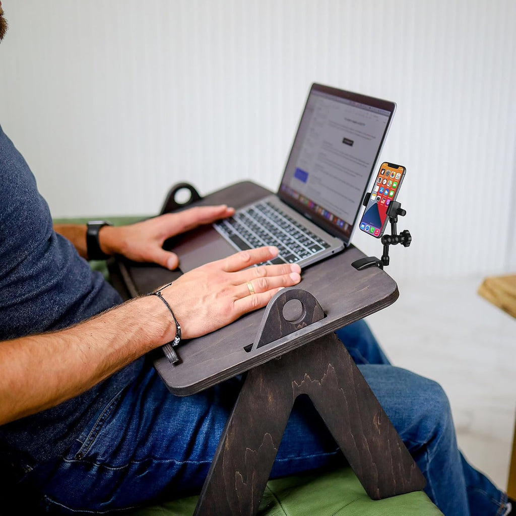iPhone Mount for Desk/Table/Rod/Kitchen Cabinet,360°Adjustable Aluminum Alloy Phone Stand,Clip Holder Compatible with 3.5~7.5" iPhone/Nexus/HTC/Huawei/Smartphone