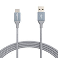 Amazon Basics USB-C to USB-A 2.0 Fast Charger Cable, Nylon Braided Cord, 480Mbps Speed, USB-IF Certified, for Apple iPhone 16/15, iPad, Samsung Galaxy, Tablets, Laptops, 10 foot, Dark Grey