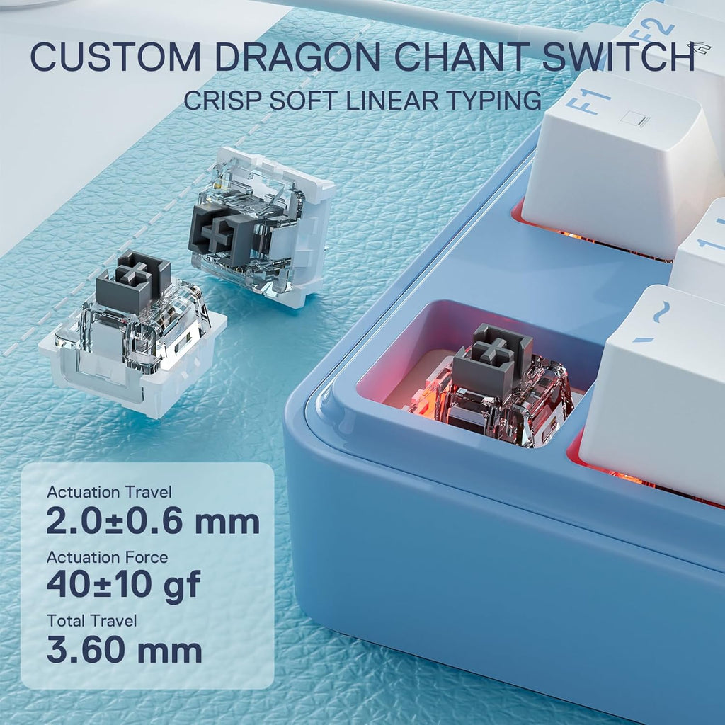 Redragon K707 80% Wired Gasket RGB Gaming Keyboard, 87 Keys TKL Mechanical Keyboard w/Hot-Swap Socket, Mixed Color Keycaps & 4-Layer Noise Dampening, Custom Linear Switch