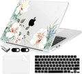 Compatible with MacBook Air 13.6 inch Case, M4 A3240/M3 A3113/M2 A2681 (Released 2025 to 2022), Hard Shell, Keyboard Cover, Screen Protector, Webcam Cover & Type-C Adapter, White Alstroemeria
