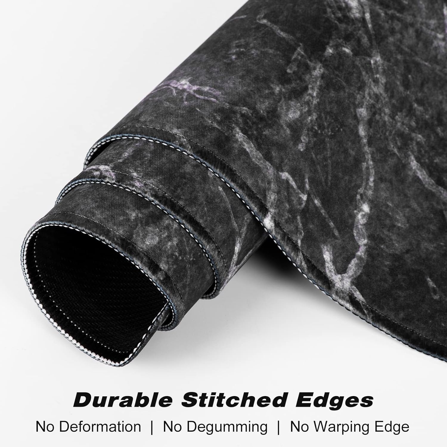 Extended Gaming Mouse Pad, XXL Large Mouse Mat 30 x 14 Inch, Big Computer Keyboard Mousepad, Waterproof Desk Pad with Stitched Edges and Non-Slip Base for Office Gaming, Black Cracked Marble
