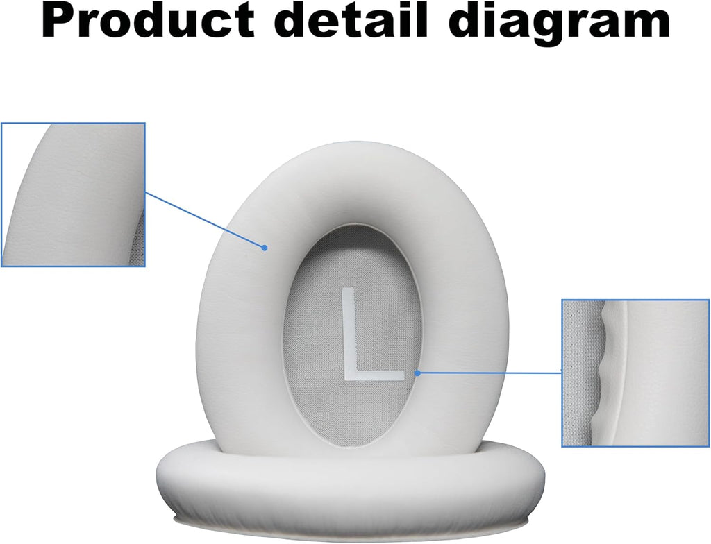 Replacement Ear Pads - Compatible with Bose QuietComfort 45 / SE Headphones, Soft Protein Leather,Premium Noise Cancelling Earpads, Durable & Comfortable Ear Cushions (QC 45-White)