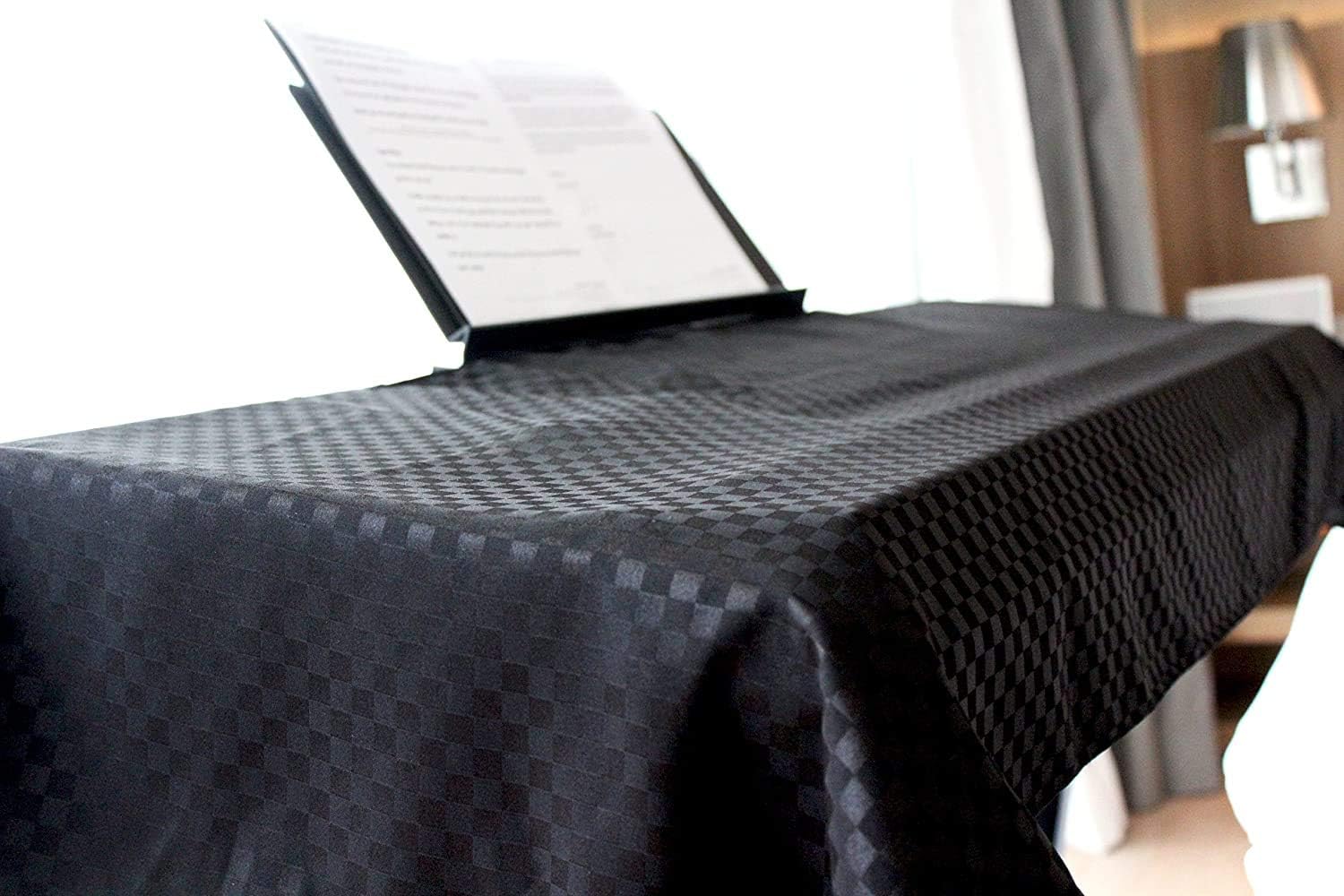 Clairevoire Piano Keyboard Dust Cover for 61 Keys to 88 Keys, Electric Pianos Cover, Digital Pianos Cloth Protection, Lightweight and Adjustable Closure,Ebony Black, L - Keyboard Piano up to 61" x 21"