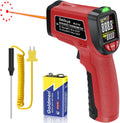 Infrared Thermometer Gun, Gedaye Laser Temperature with IR Pointer 13:1, Meat Temp Gun with Metal Probe, Adjustable Emissivity, -58℉ to 1076℉, Heat Thermometer for Cooking Pizza Oven Grill Fridge BBQ