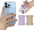 Universal Phone Grip for Smartphones - Phone Holder for Hand for Back of Phone - Wireless Charging Compatible (Purple Gold) - 2PC