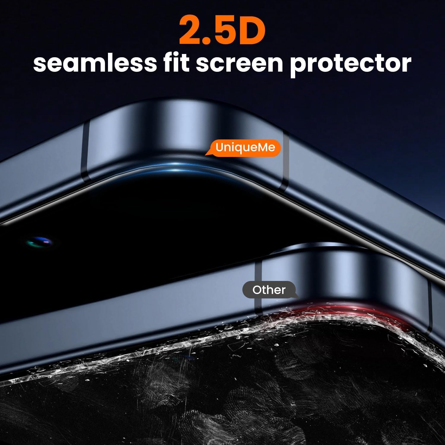 UniqueMe for iPhone 14 Plus/13 Pro Max Screen Protector - [Military Grade Shatterproof & 9H+ Hardness] Screen Protector 13 Pro Max Tempered Glass Full Coverage Protection, Easy Installation, 2 Packs