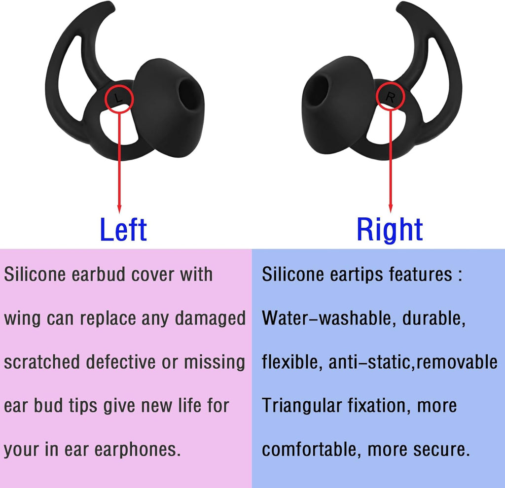 Small Earbud Replacement Tips Silicone Earbud Tips Eartips Compatible with Bose Quietcomfort and Sport Headphone Ear Tips Ear Bud Covers 3 Pairs