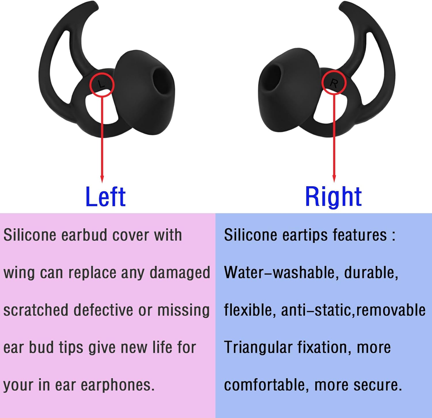Small Earbud Replacement Tips Silicone Earbud Tips Eartips Compatible with Bose Quietcomfort and Sport Headphone Ear Tips Ear Bud Covers 3 Pairs