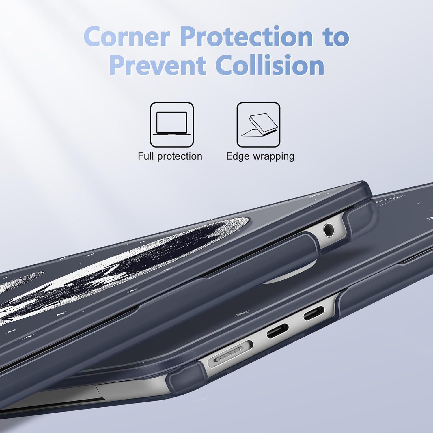 Case for MacBook Air 15 Inch 2025 2024 2023 Release M4 A3241 M3 A3114 M2 A2941, Hard Shell with Screen Protector & Keyboard Cover, Compatible with Touch ID - Astronaut Enjoy