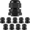 PENGLIN Cable Glands 1/2" NPT Nylon Cable Connector, Strain Relief Cord Connector, IP68 Waterproof Adjustable Locknut(1/2 Inch (10-Pack))