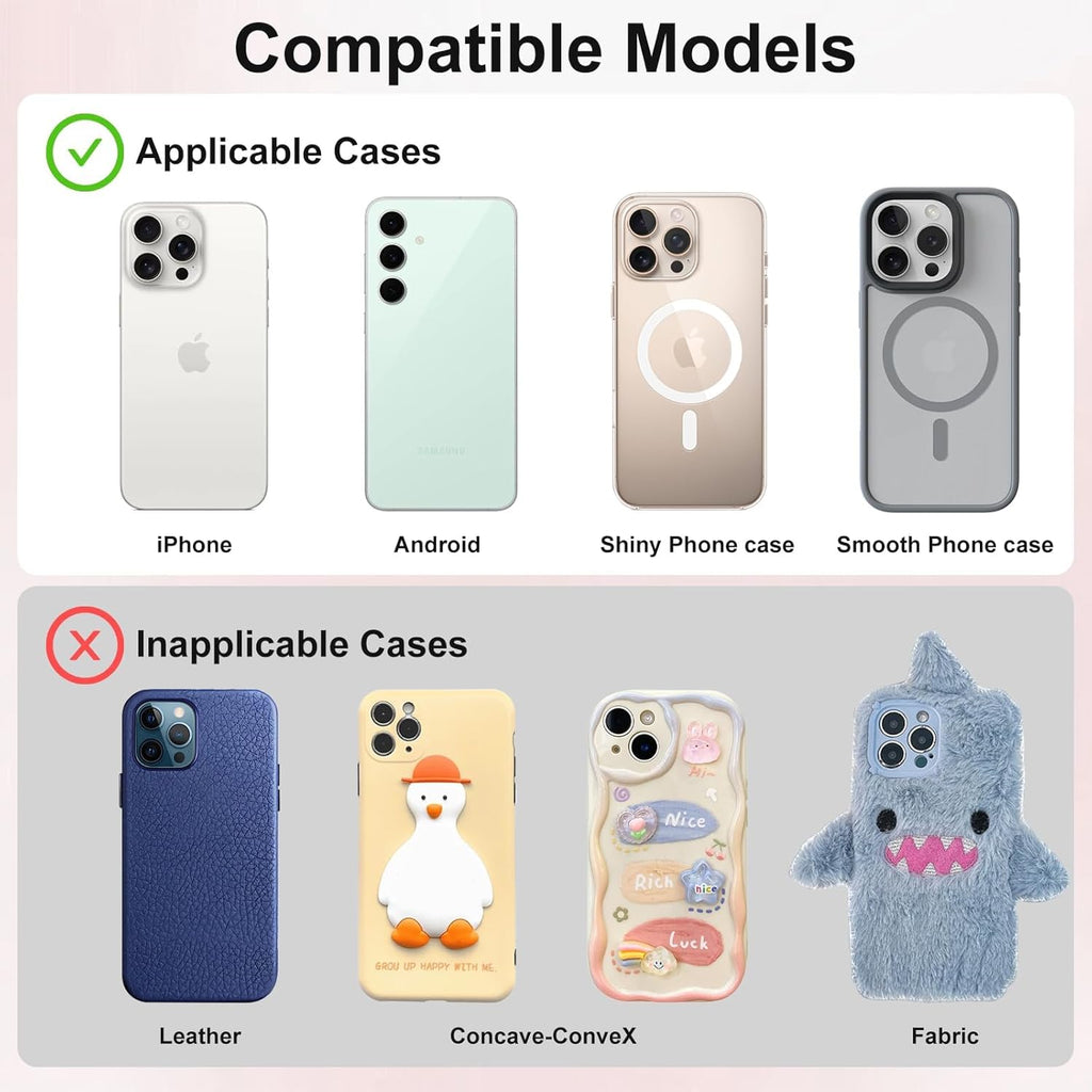 1 Pack Silicone Suction Cup Phone Case Mount Double Sided, Phone Accessories Hands-Free Strong Grip Holder for Selfies and Videos, Silicon Phone Stand Sticky for iPhone and Android Light Blue