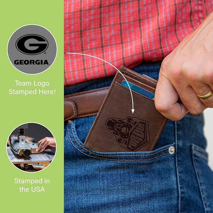 Team Sports America NCAA University of Georgia Front Pocket Slim Wallet - Image 7