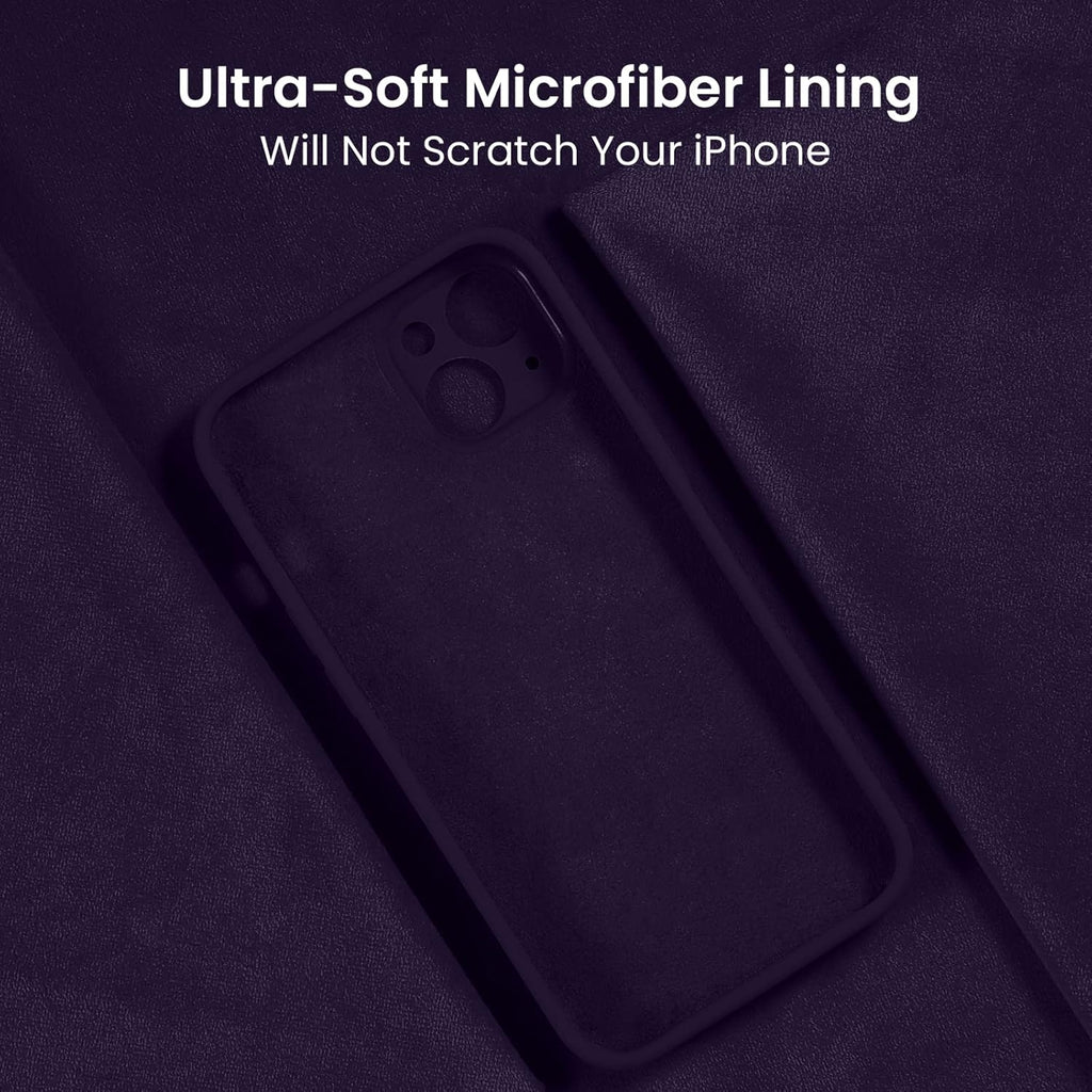 FireNova Designed for iPhone 14 Case, Silicone Upgraded [Camera Protection] Phone Case with [2 Screen Protectors], Soft Anti-Scratch Microfiber Lining Inside, 6.1 inch, Purple