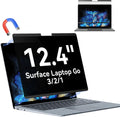 Magnetic Privacy Screen for 12.4 inch Microsoft Surface Laptop Go 3/2/1, Removable Anti Glare Blue Light Laptop Privacy Filter, Anti Spy Black Protector Security Private