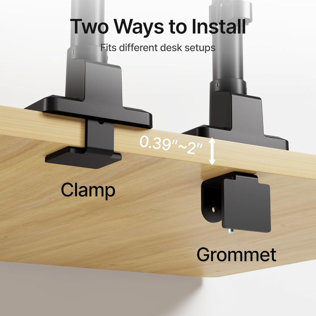 monTEK Tall Single Monitor Arm for 17 to 45 Inch Curved Screen Adjustable Upgraded Heavy Duty Ultrawide Monitor Arm Holds 35 Lbs Cable Management with C Clamp, Grommet Base, VESA 75/100mm, MA1007PBK