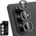 for Samsung Galaxy Z Fold 7 Camera Lens Protector, Individual Metal Ring Tempered Glass Lens Cover, [Strong Adsorption] Scratch Resistant Ultra-Thin HD Clear Lens Cover, 1 Set-Black