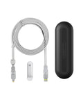 Rolling Square inCharge XL 6-in-1 Multi Charging Cable, Portable USB and USB-C Cable with 100W Ultra-Fast Charging Power, 10 Ft/3m, Glacier White