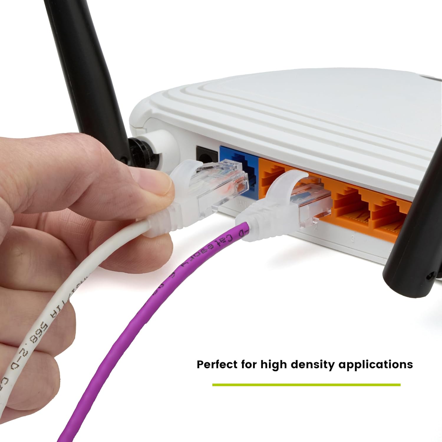 TRUECABLE Cat6 Component Rated Patch Cable, Unshielded (U/UTP), 6in, Purple, 28AWG Solid Copper, Snagless 10G High-Speed Ethernet Cable, PoE++ 4PPoE 100W, UL Listed, RoHS-3, 1 Pack