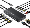 USB C Hub USB C Docking Station Dual Monitor14-IN-1 Triple Display Multiport Adapter with 2*HDMI +DP + 5*USB-A/C 10Gbps Ports+Ethernet+SD/TF Laptop Docking Station for HP/Dell/Lenovo/Thinkpad (Black)