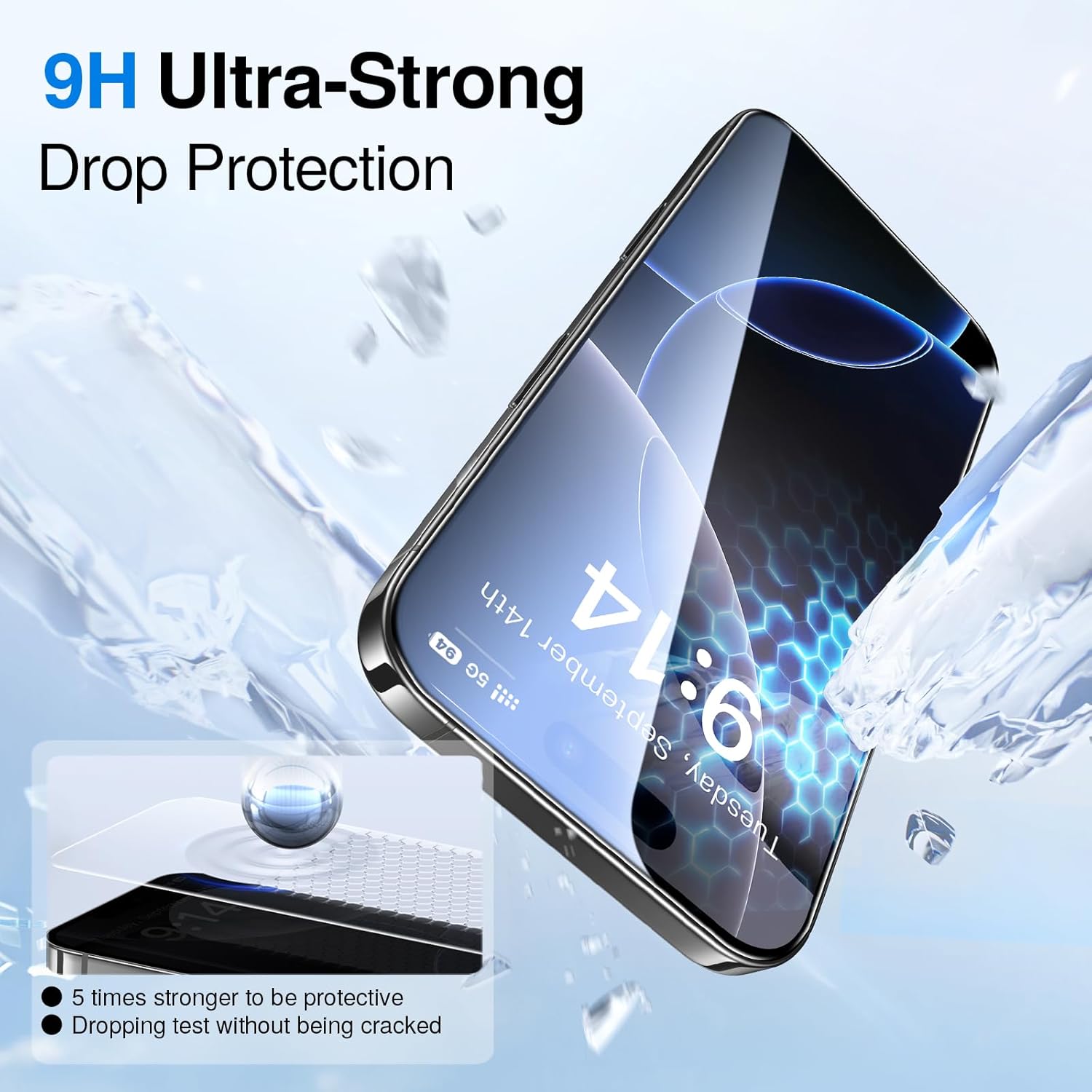 SMARTDEVIL 3 Pack Screen Protector for iPhone 16, Bubble-and-Dust-Free Box, HD Tempered Glass, Military Grade Shatterproof & Ultra Durable, Easy Installation