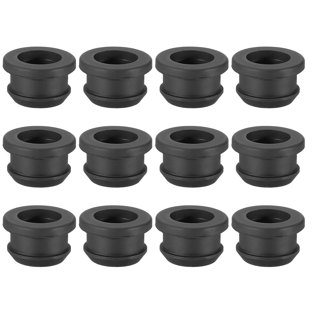 PATIKIL 18mm / 11/16 Inch Drill Hole,9/16 Inch ID Rubber Grommets, 12Pcs Top Hat Grommet for Wiring Eyelet Ring Gasket Automotive Firewall Cable Hole Plugs Wires Protection, Black