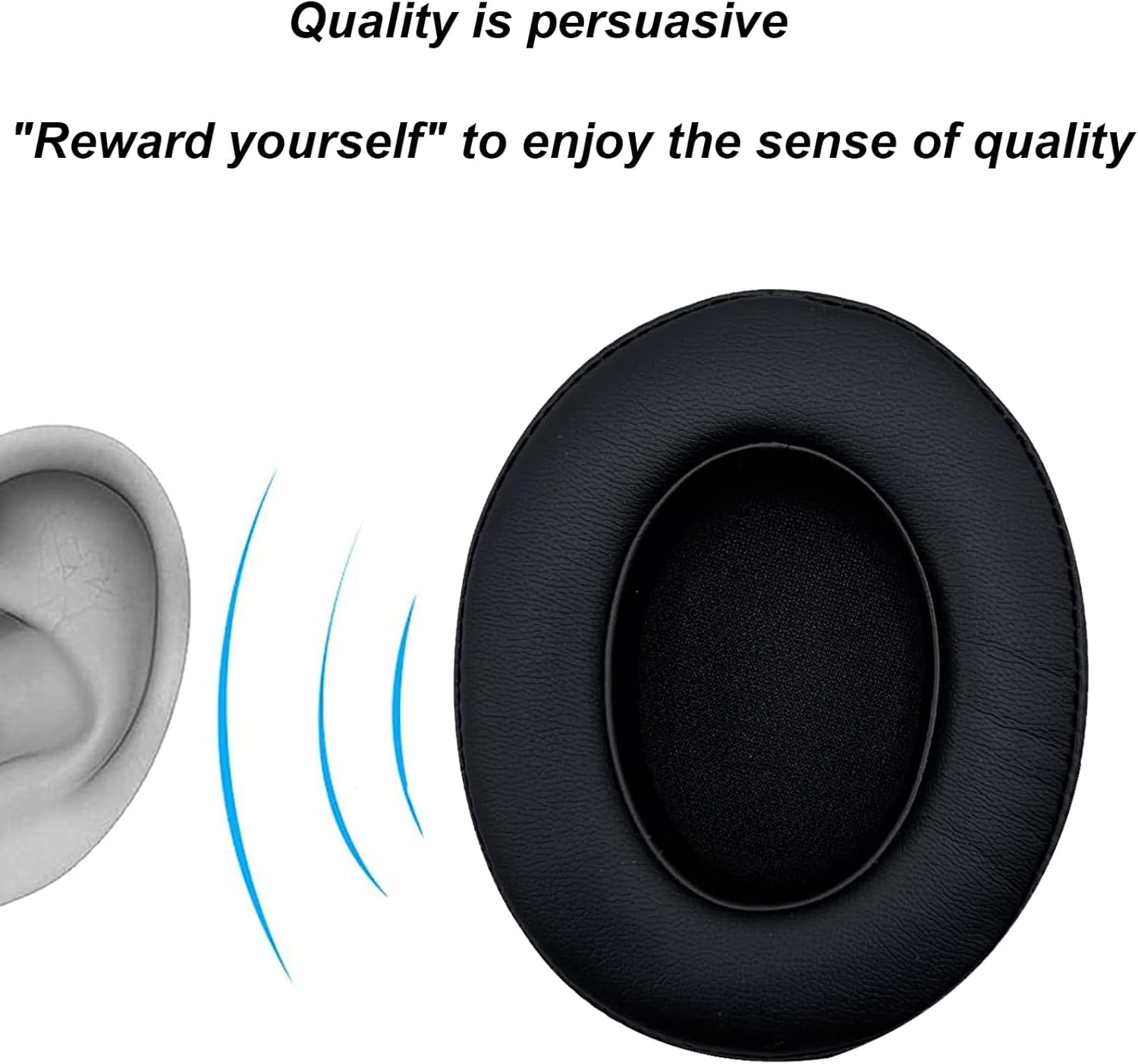 Replacement Ear Pads Cushions for Beats Studio（B0501、B0500），Beats Studio 2 & Studio 3 Wired & Wireless Headphones, Earpads with Soft Protein Leather, Noise Isolation Memory Foam - Grey (Black)
