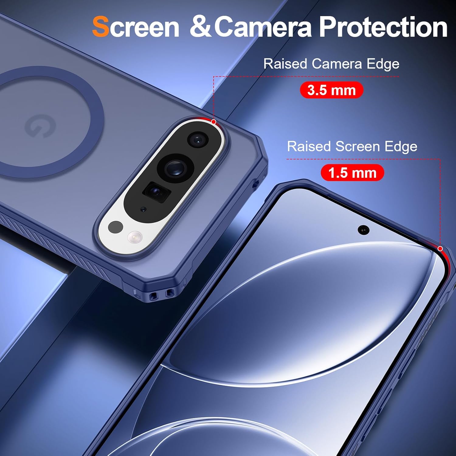 Magnetic for Google Pixel 9 Pro XL Case, [Military Grade Drop Protection] [Compatible with MagSafe] Shockproof Slim Translucent Matte Anti-Slip for Women Girls Men Case, Matte Blue