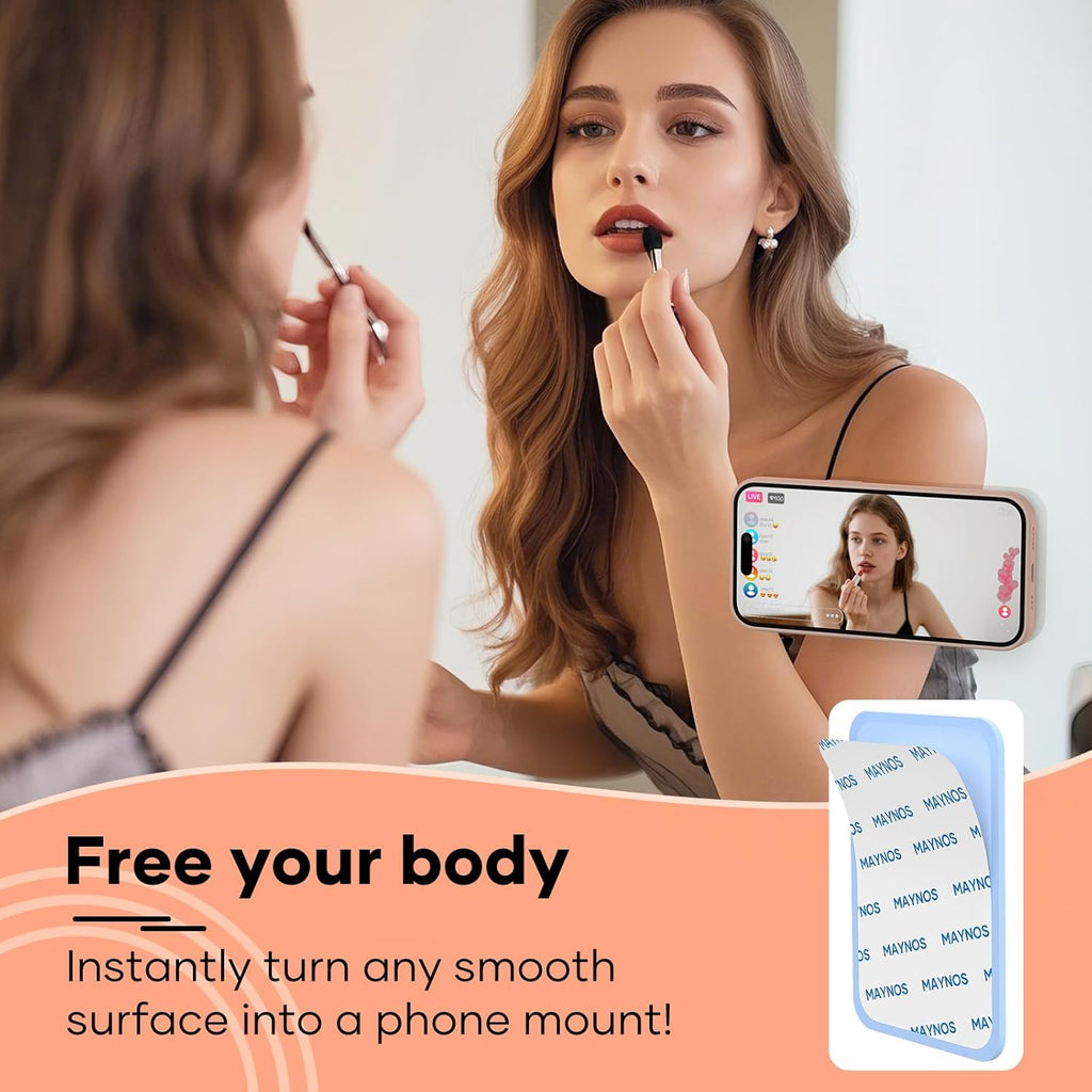 Silicone Phone Sticky Grip, Suction Phone Case Mount for iPhone and Android, Hands-Free Sticky Cell Phone Grip, Mobile Fidget Mirror Holder for Selfies and Videos