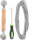 uxcell Screen Repair Kit, 0.16"x 9.8 ft Window Screen Spline with Roller Tool and Spline Removal Hook for Patio Door Window Mesh Install and Replace, Gray