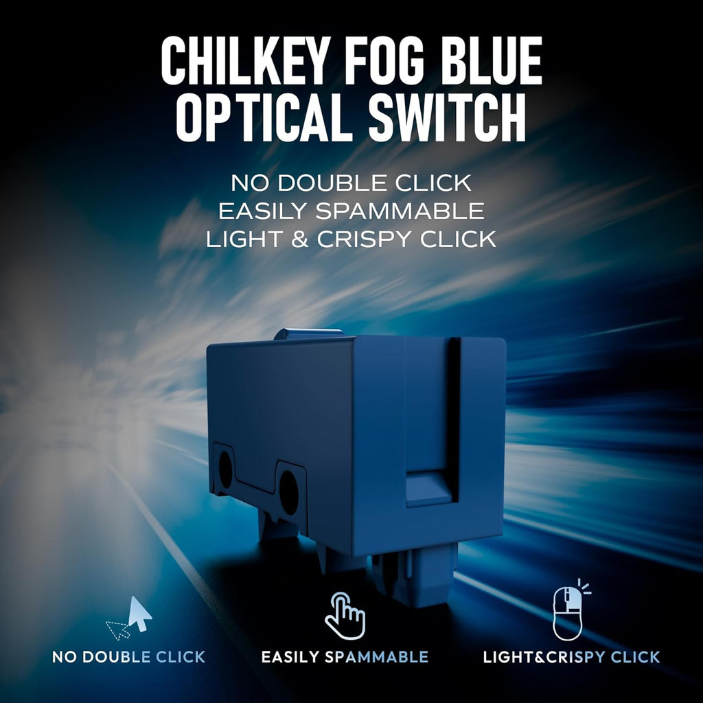 Chilkey Glacier LW 8K M Wireless Gaming Mouse with Screen - 49g Super Lightweight - Dual 8K Polling - Maximum 30000 DPI - Optical Switch - Tri-Mode 2.4G/USB-C/Bluetooth 5.2 - White