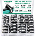 68PCS Cable Clamps Assortment Kit,7 Sizes Stainless Steel Rubber Coated Cushioned Insulated Cable Clamps-Metal Wire Clamps,Pipe Clamps for Tube,Lines